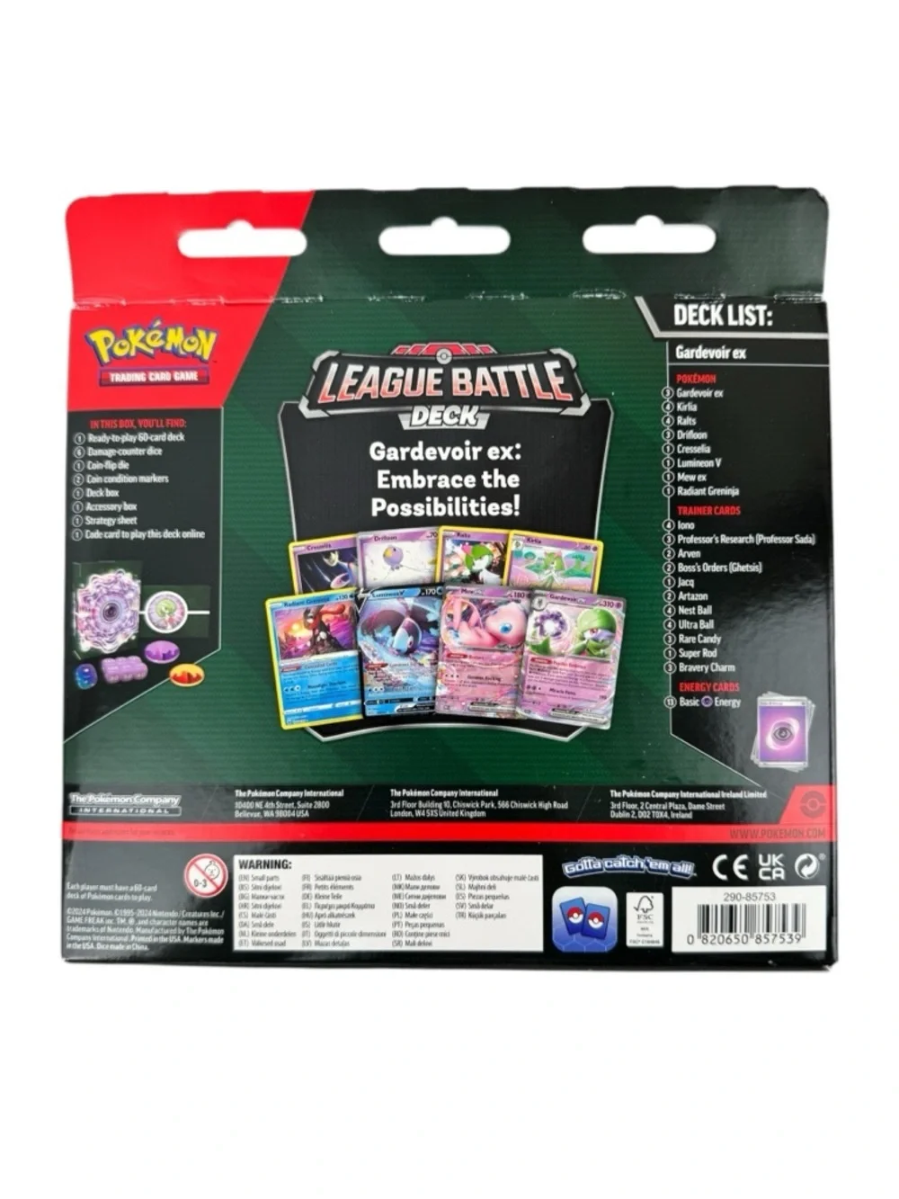 Pokémon TCG Gardevoir ex League Battle Deck Sealed Competitive Deck New